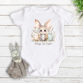 Australian bilby first Easter baby bodysuit, Personalised little Aussie animal romper