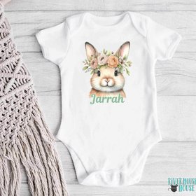 Baby bunny rabbit personalised bodysuit, customise yours for Easter or any occasion
