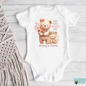 Personalised Mama & baby bear first Mothers day bodysuit, Custom gift for mum and bubs