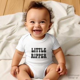 Little Ripper Aussie baby bodysuit, Australian slang retro romper, Size Newborn to toddler romper